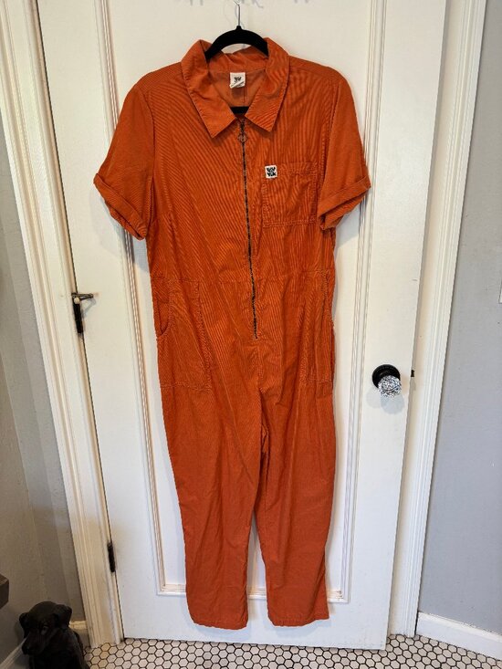 Lucy & Yak Pants - Lucy & Yak Orange Corduroy Jumpsuit (14)
